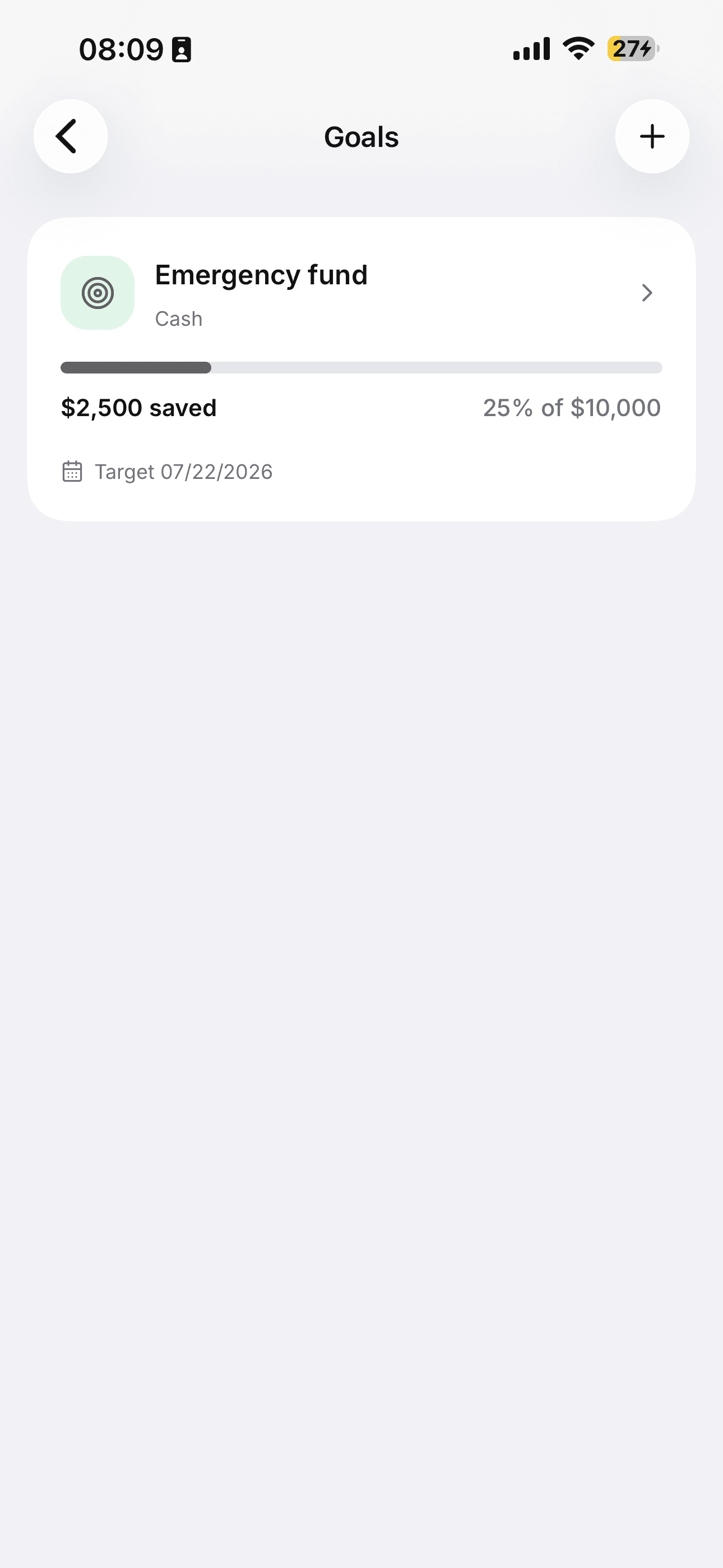 Tallyko savings goal